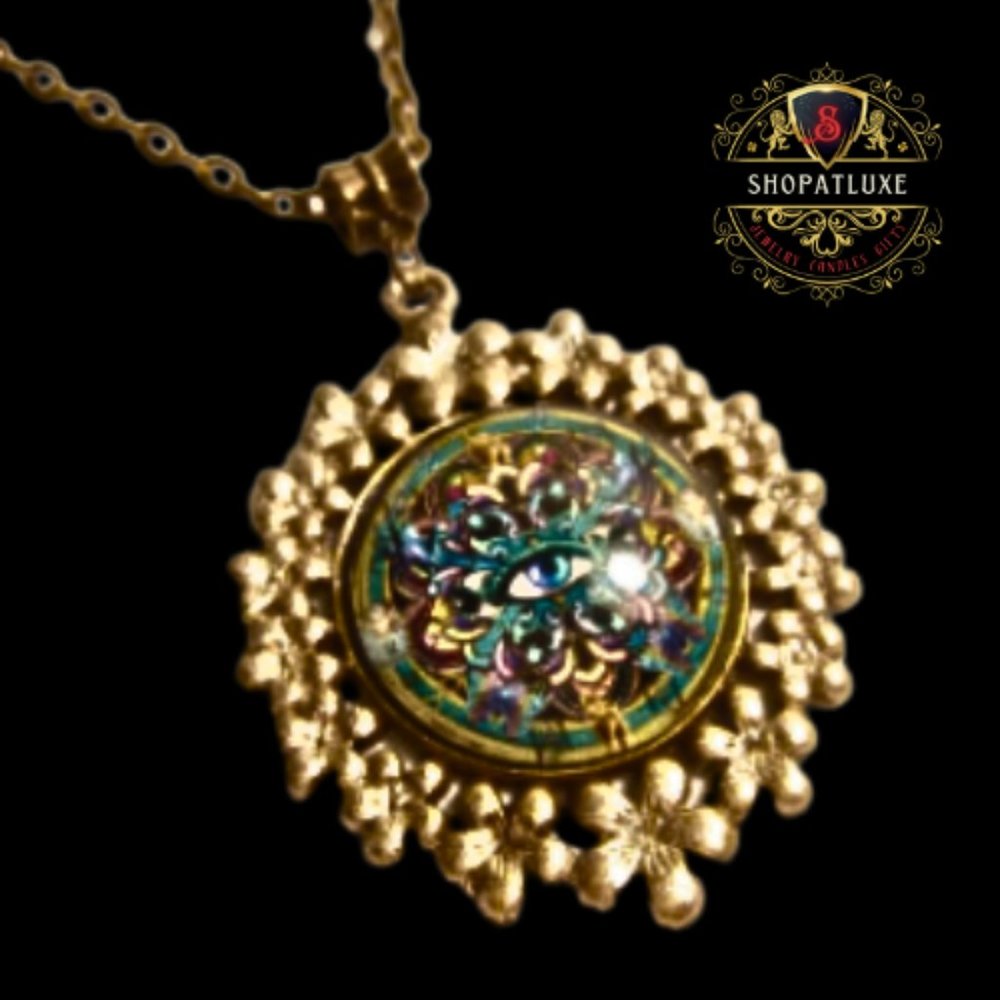 Eye of Horus Embellished Glass Necklace